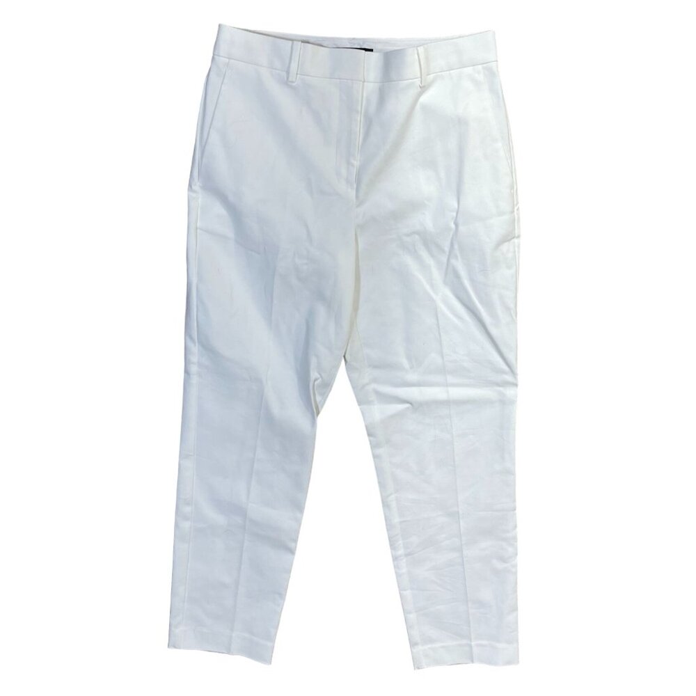 Ann Taylor High Rise Everyday Ankle Pant Curvy Fit Stretch Cotton 6 White